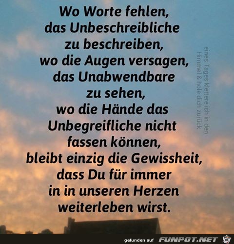 Wo Worte fehlen