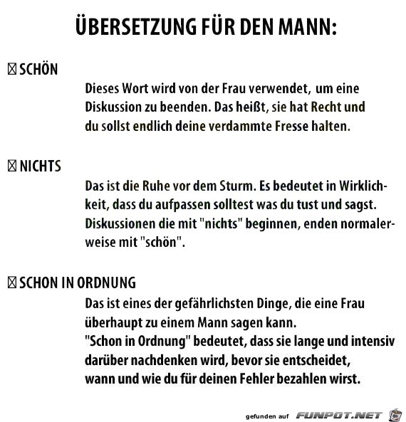 Uebersetzung fuer den Mann