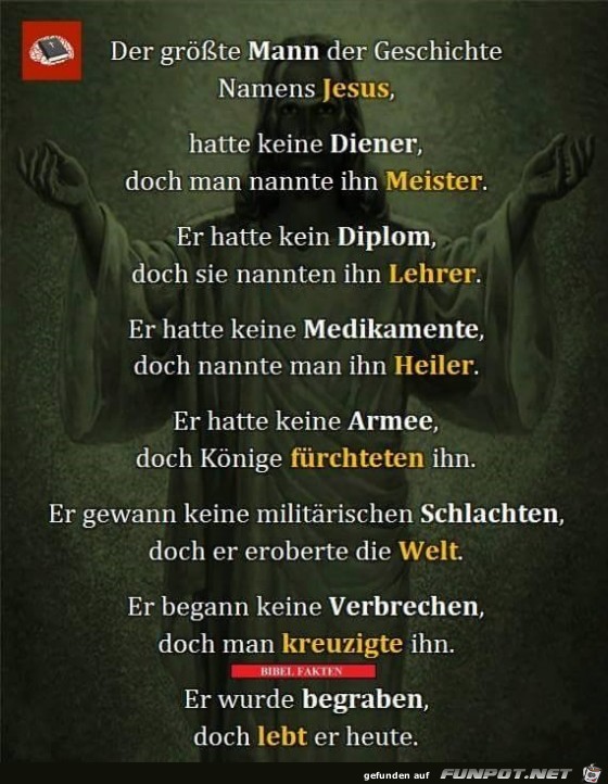 Der größte Mann der Geschichte - Jesus Der größte Mann der Geschichte - Jesus