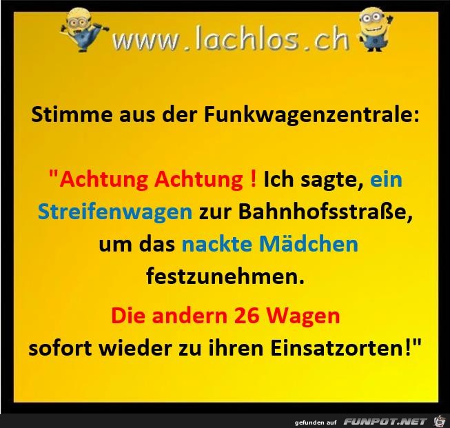 Stimme aus der Funkwagenzentrale