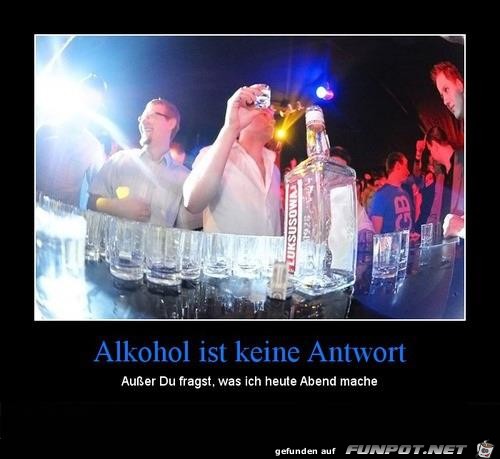 Alkohol ist nicht immer eine Lsung :-)