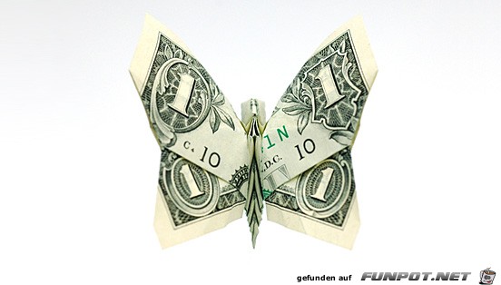 die One-Dollar-Origami-Kunstwerke