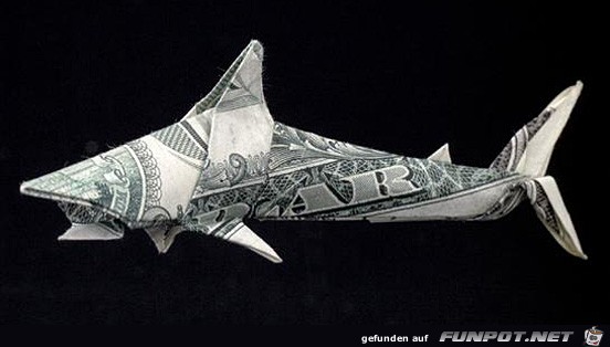 die One-Dollar-Origami-Kunstwerke