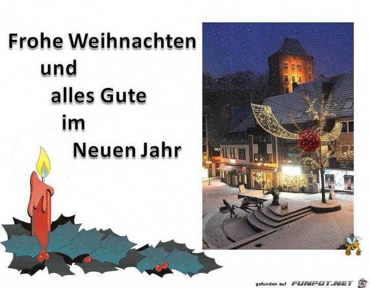 Frohe Weihnachten - Kleve mit dem Elsa-Brunnen Frohe Weihnachten - Kleve mit dem Elsa-Brunnen