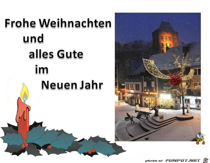 Frohe Weihnachten - Kleve mit dem Elsa-Brunnen