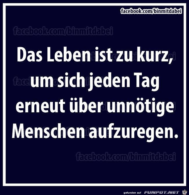 Das Leben ist zu kurz... Das Leben ist zu kurz...