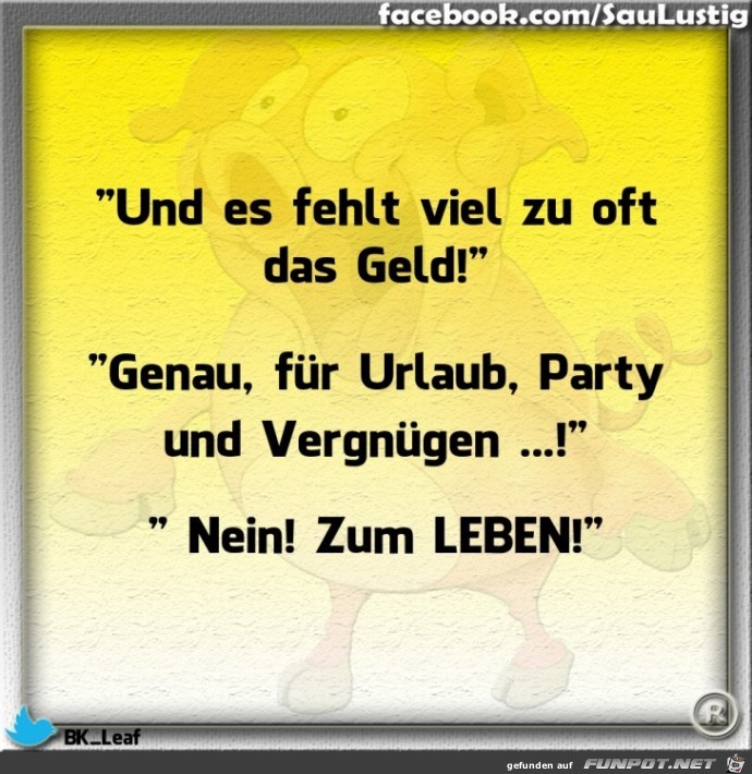 Uns fehlt einfach Geld