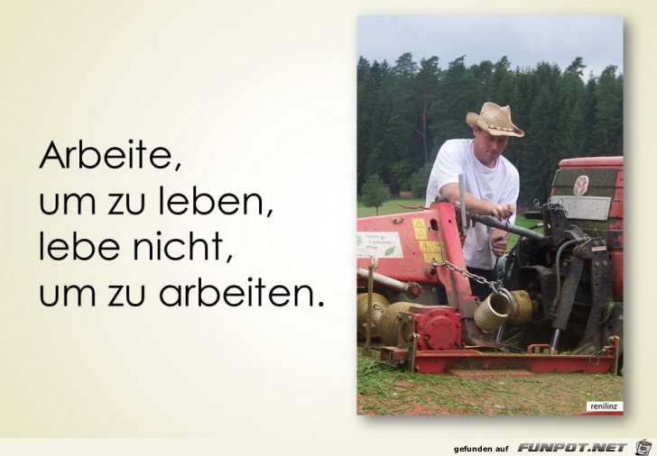 Arbeite um zu leben