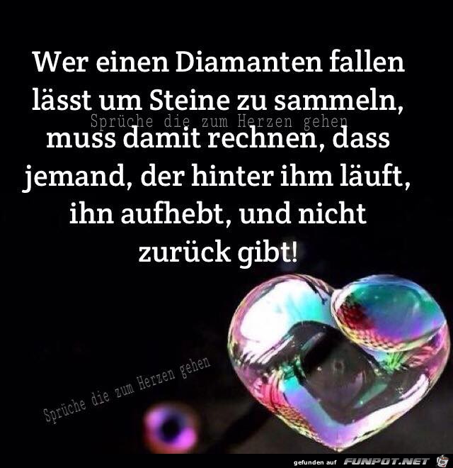 Wer einen Diamanten fallen laesst