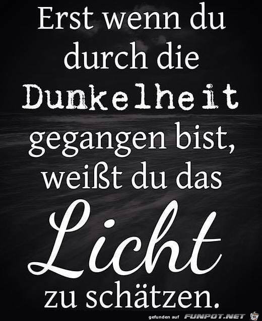 Erst wenn du die Dunkelheit Erst wenn du die Dunkelheit