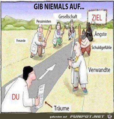 Gib niemals auf