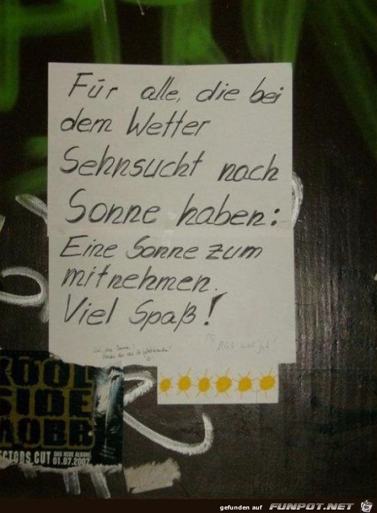 Sonne zum mitnehmen Sonne zum mitnehmen