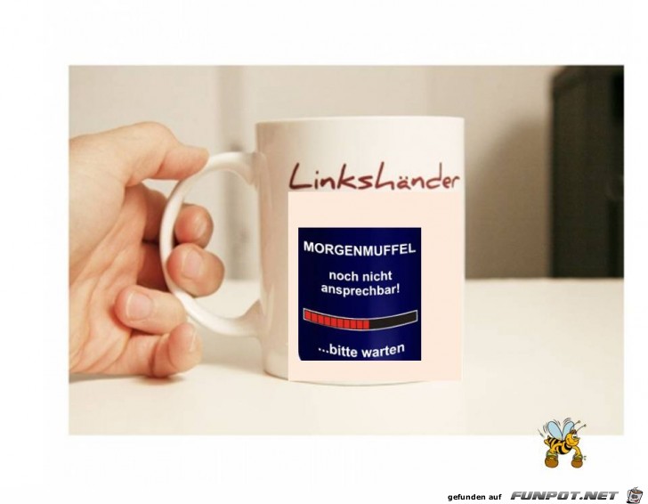 Kaffeebecher fuer Linkshaender