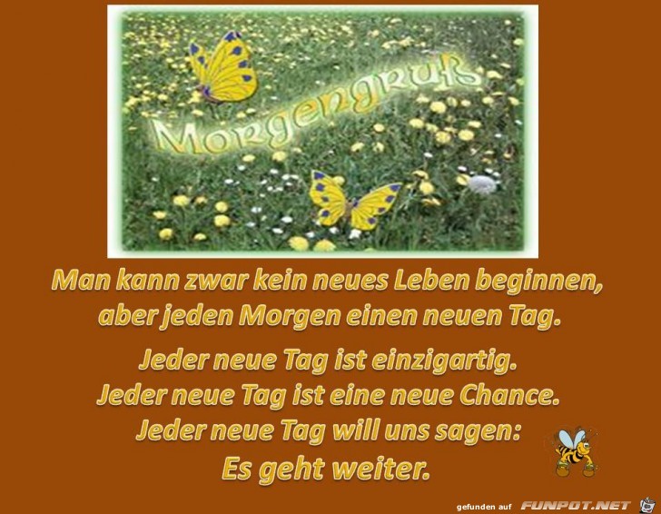Jeden Morgen beginnt ein neuer Tag Jeden Morgen beginnt ein neuer Tag