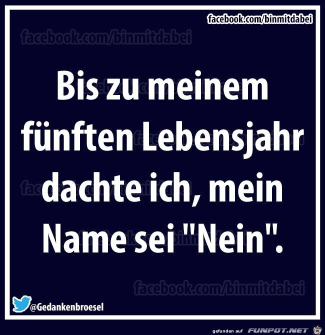 Bis zu meinem fünften Lebensjahr... Bis zu meinem fünften Lebensjahr...