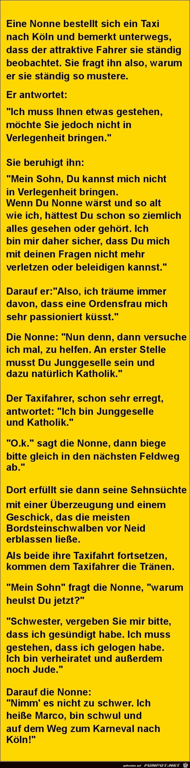 eine Nonne im Taxi eine Nonne im Taxi