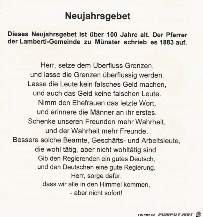 Neujahrsgebet