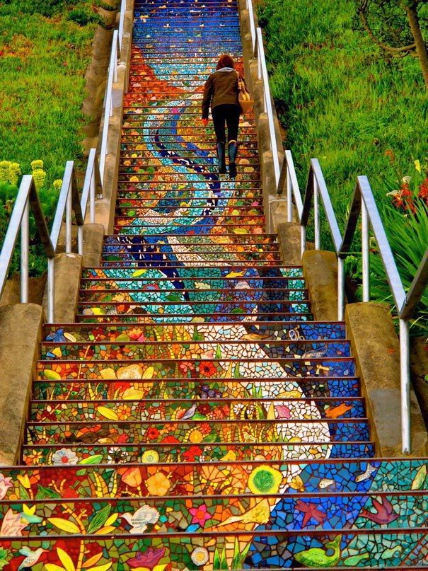 16th Avenue tiled mosaic steps San Fran-USA 16th Avenue tiled mosaic steps San Fran-USA