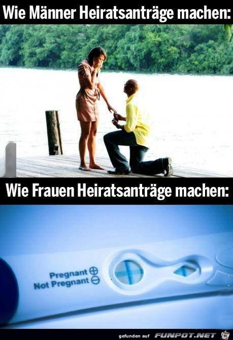 wie Mnner / Frauen Heiratsantrge machen