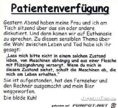 Patientenverfuegung Patientenverfuegung