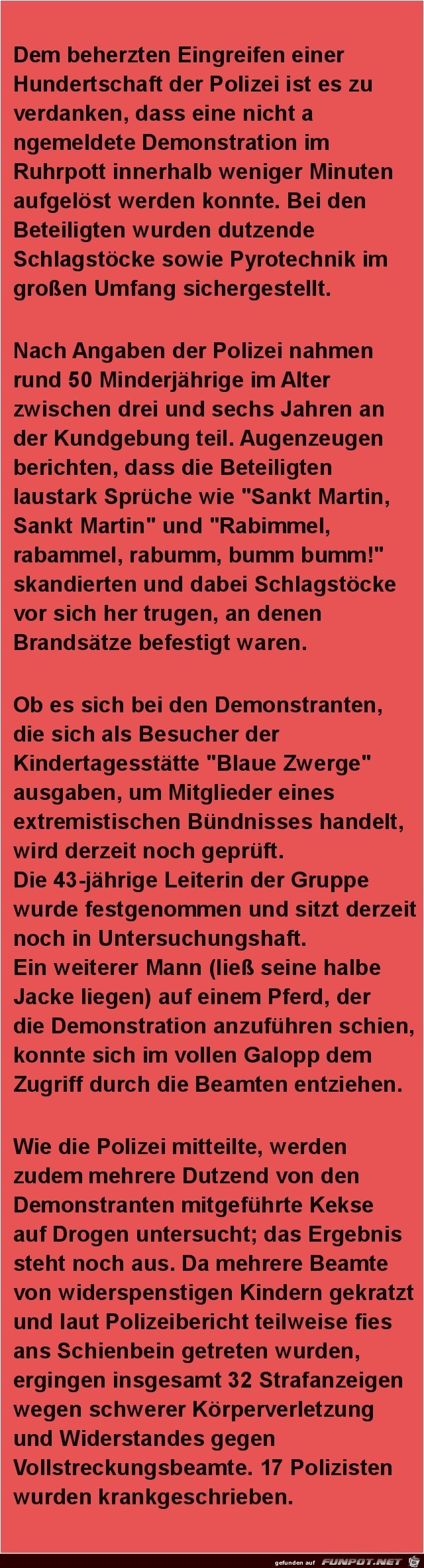 Eingreifen der Polizei Eingreifen der Polizei