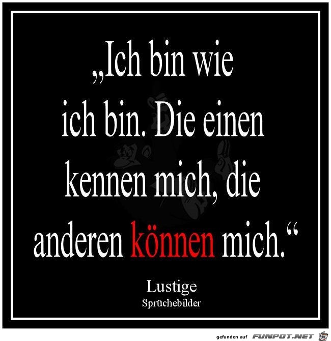 wie ich bin wie ich bin