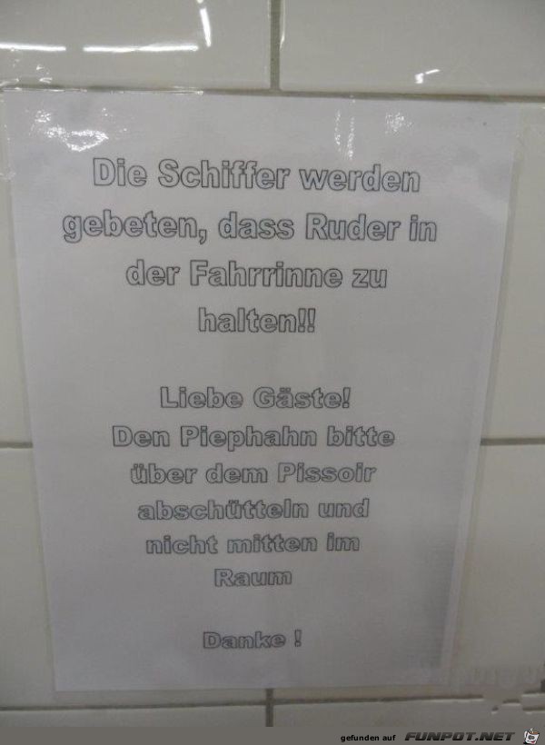 Die Schiffer werden gebeten... Die Schiffer werden gebeten...