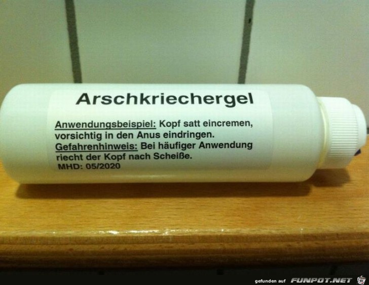 Anusgel für Arschkriecher Anusgel für Arschkriecher