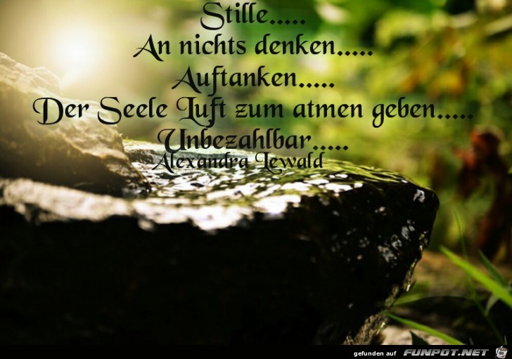 Stille an nichts denken