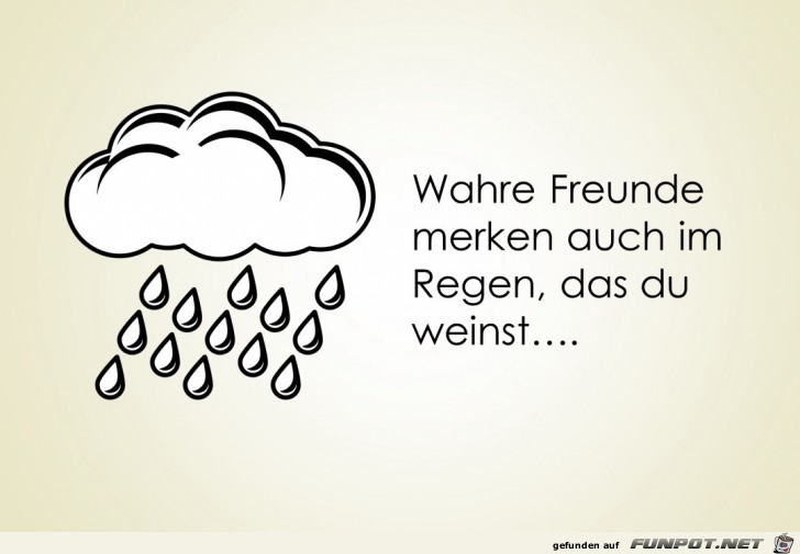 wahre freunde merken auch im Regen