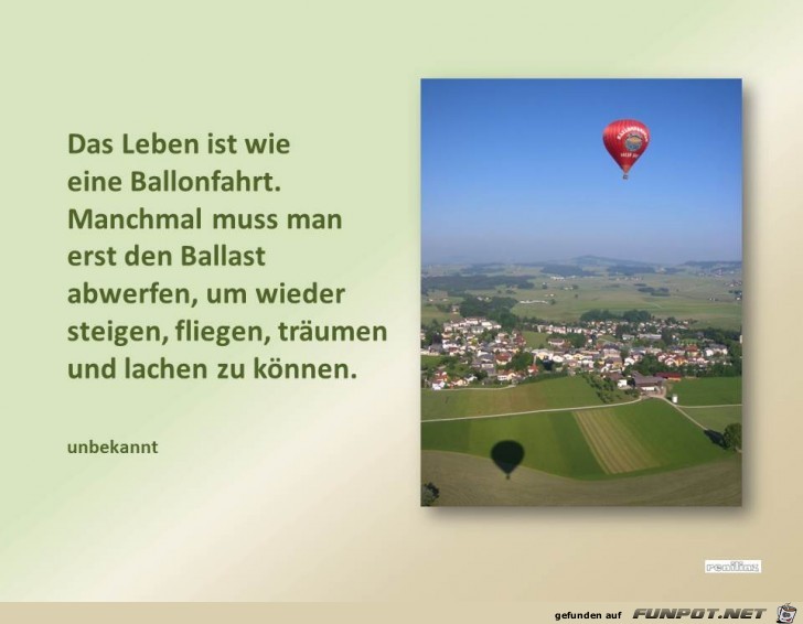 Das Leben ist wie eine Ballonfahrt