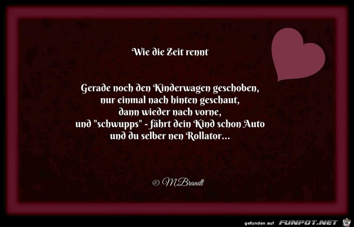 Wie die Zeit rennt Wie die Zeit rennt