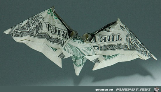 die One-Dollar-Origami-Kunstwerke