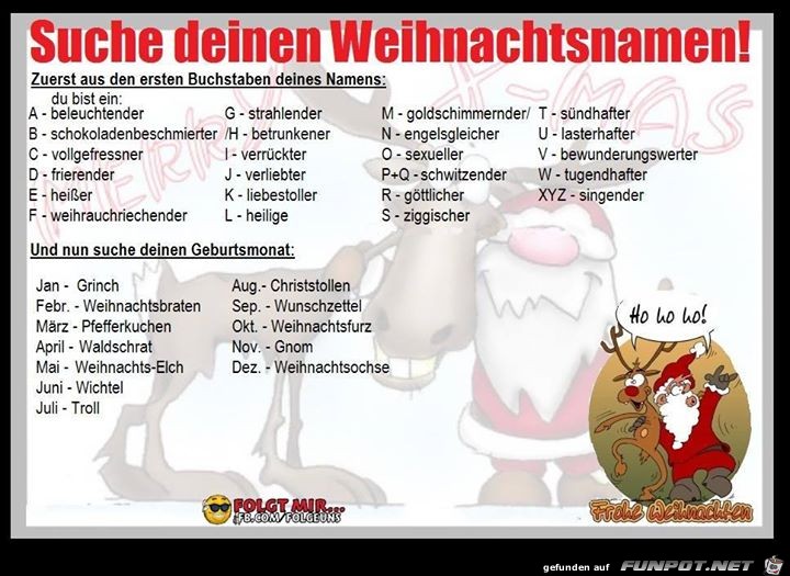 Weihnachtsnamen