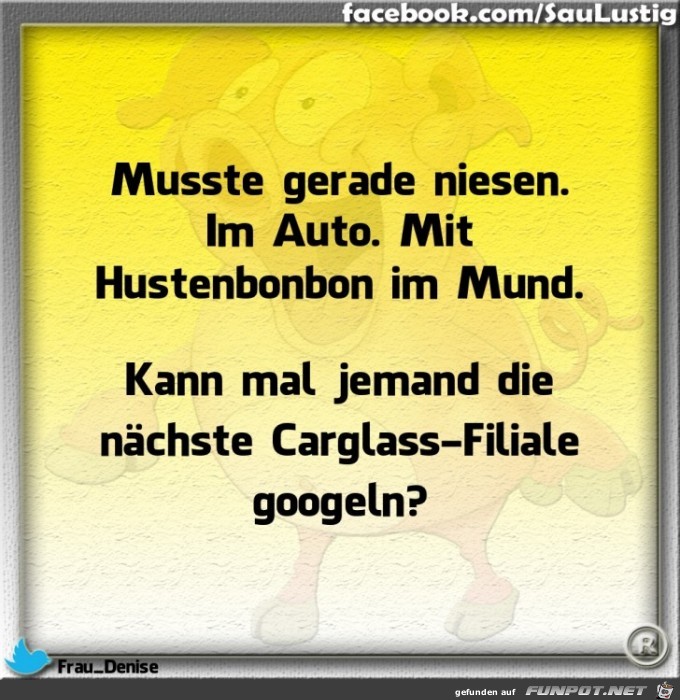 Musste gerade im Auto niesen