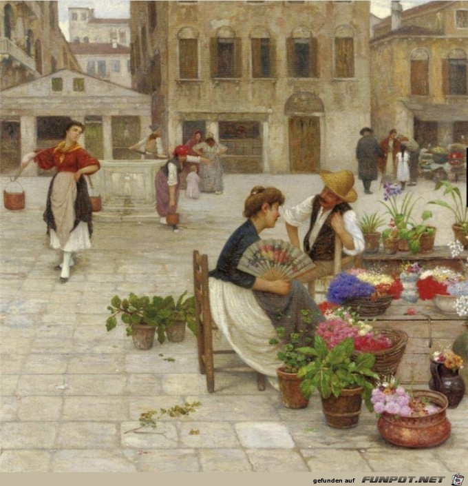 Luigi Pastega Venezia 1858 - 1927 Mercato dei fiori