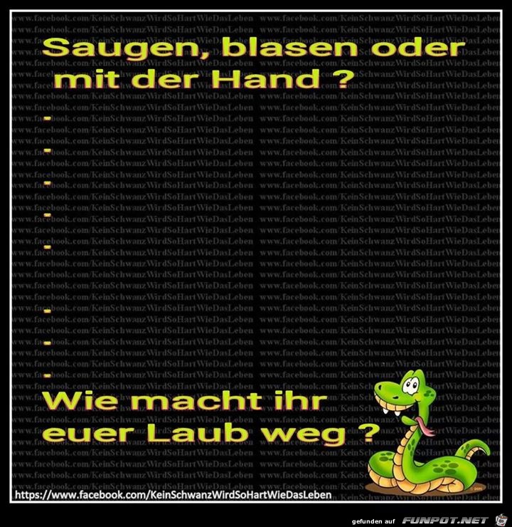 Saugen blasen oder mit der Hand