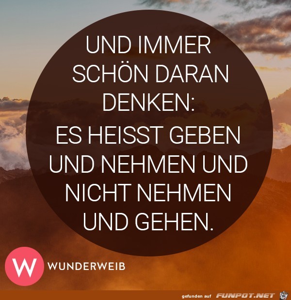 Geben und nehmen Geben und nehmen