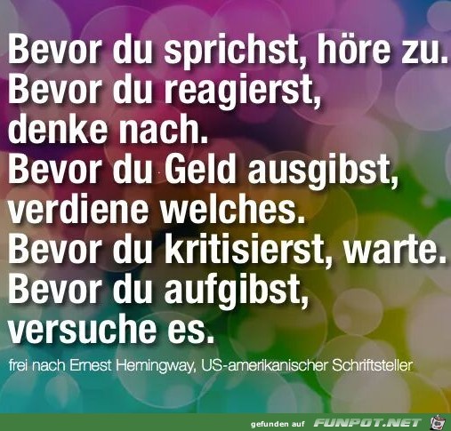 bevor du sprichst