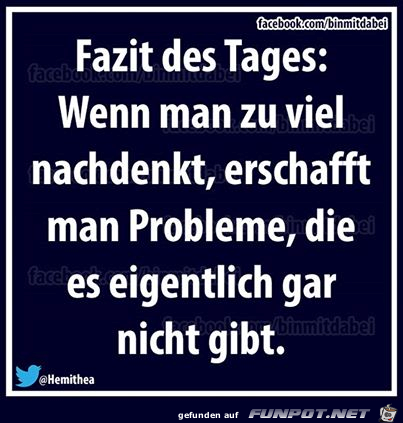 Fazit des Tages Fazit des Tages
