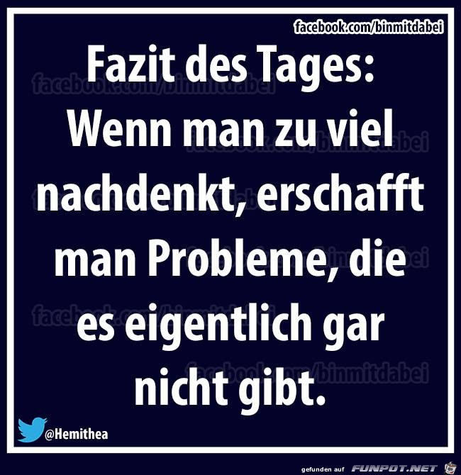 Fazit des Tages