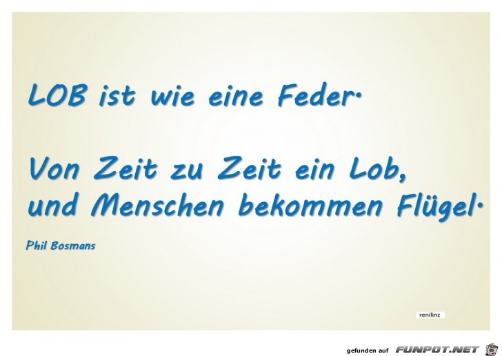 Lob ist wie eine Feder