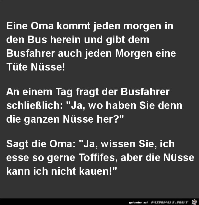 Oma jeden Morgen im Bus