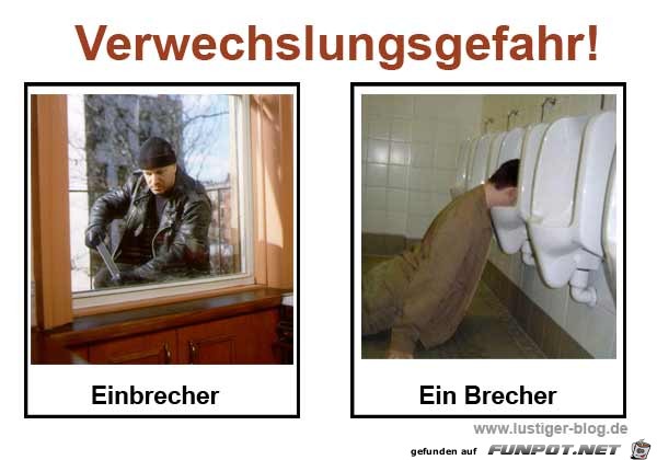 Achtung - Verwechslungsgefahr