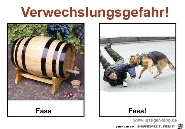 Achtung - Verwechslungsgefahr