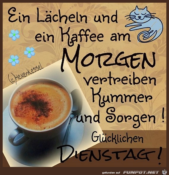 Ein Laecheln und ein Cafe