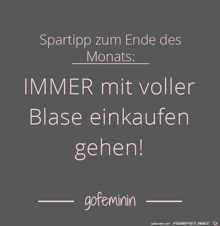Spartipp zum Ende des Monats Spartipp zum Ende des Monats