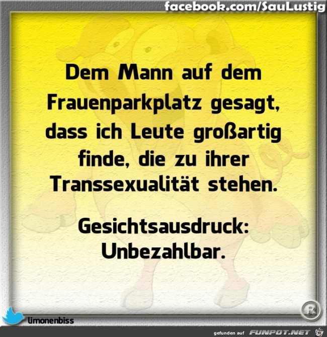 Mann auf dem Frauenparkplatz Mann auf dem Frauenparkplatz