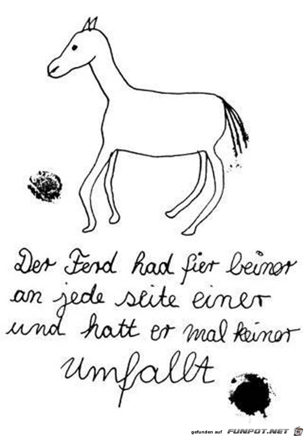das ferd hat fier beiner das ferd hat fier beiner