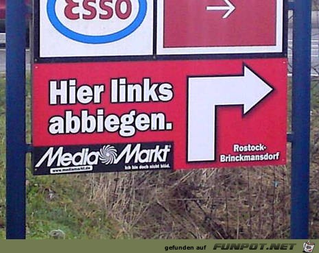 links abbiegen